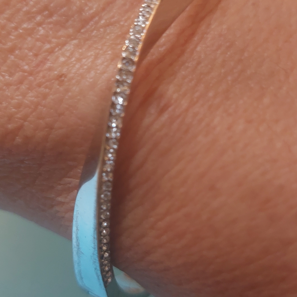 Kate Spade "Twist And Shout" Silver Pave Bangle